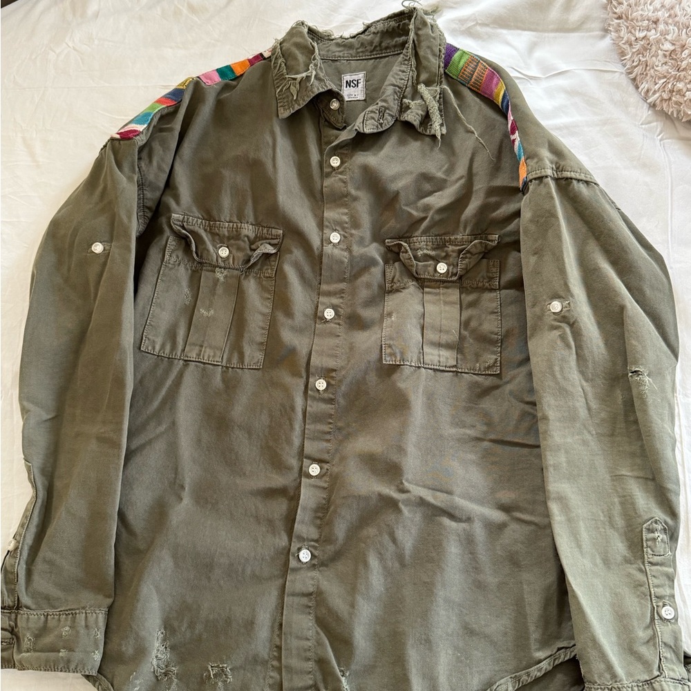 NSF Olive Green Button-Up Shirt